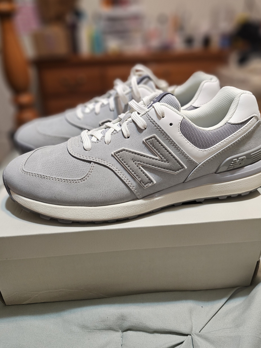 New Balance Men's Athletic Sneakers - Light Gray & White